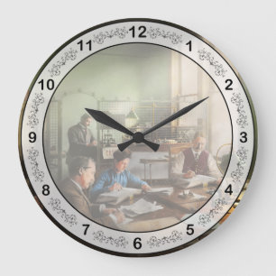 Buchhalter - die Buchhaltungsabteilung 1902 Große Wanduhr
