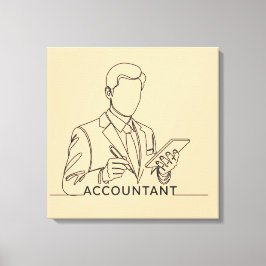 Buchhalter, eine Linie Kunst mit Text und Farbe Leinwanddruck