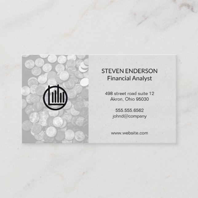Buchhalter | Financial Money Manager Business Card Visitenkarte (Vorderseite)