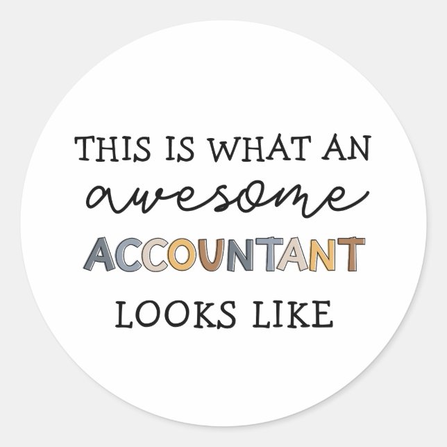 Buchhalter Funny Phantastisch Accountant CPA Gesch Runder Aufkleber (Vorderseite)