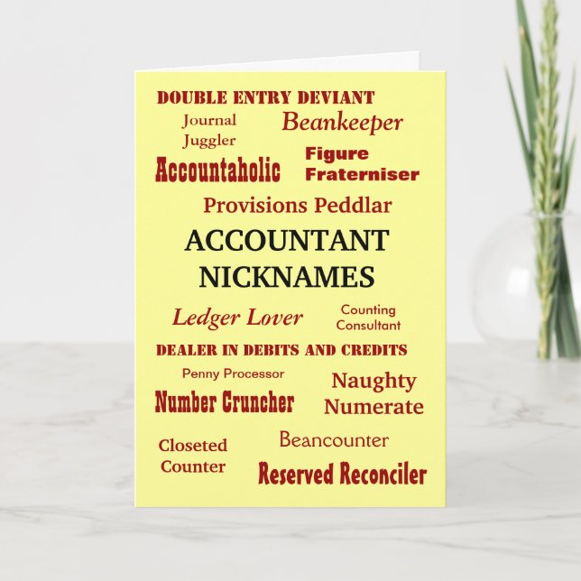 Buchhalter | Geburtstag | Accountant Nicknames Jok Karte (Vorderseite)