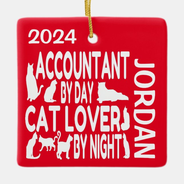 Buchhalter-Lieben Cats CUSTOM Keramikornament (Vorderseite)