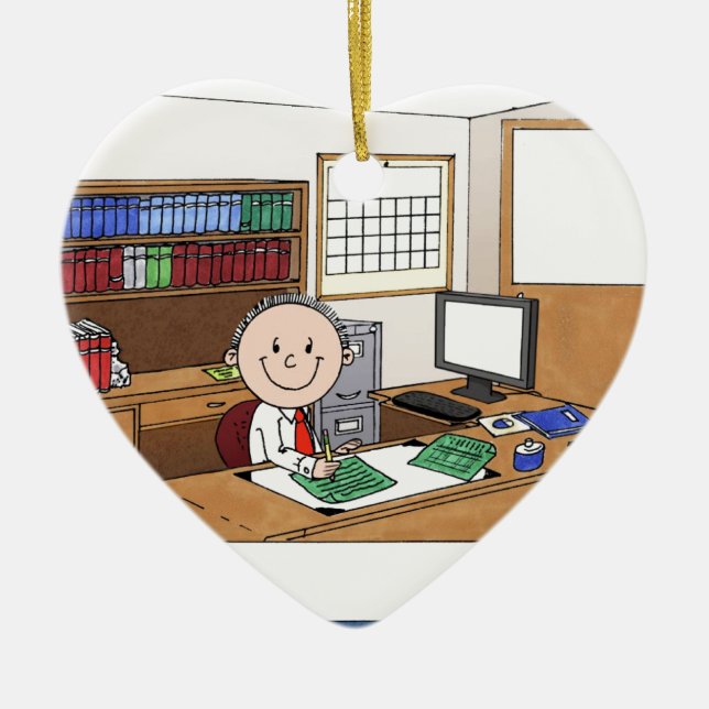 Buchhalter, Mann - personalisiertes Keramik Ornament (Vorne)