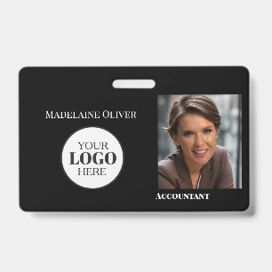 Buchhalter Mitarbeiter-ID Foto Schwarzes Logo Abz Ausweis