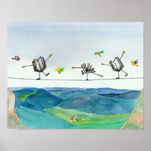 Buchhalter Poster Art Seiltanz Buchhaltung