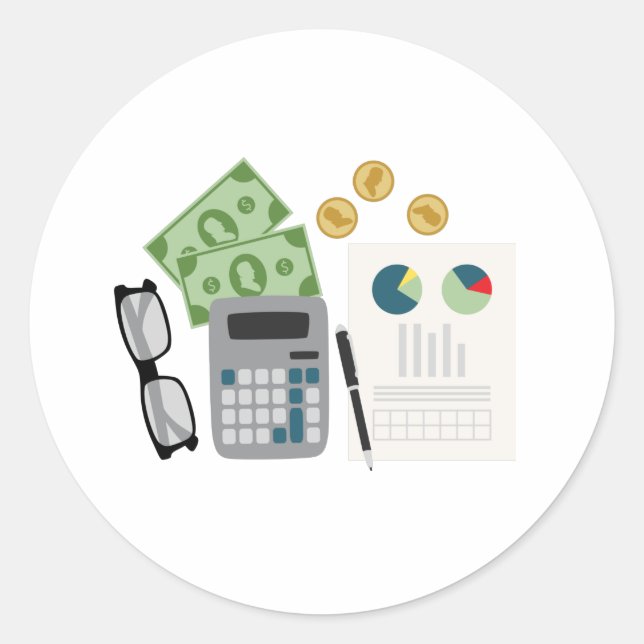 Buchhalter Runder Aufkleber (Vorderseite)