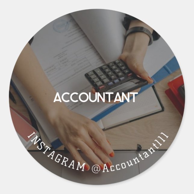 Buchhalter Runder Aufkleber (Vorderseite)