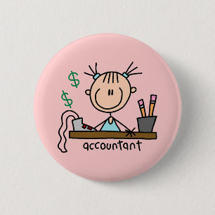 Buchhalter-Strichmännchen Button