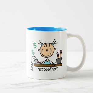 Buchhalter-Strichmännchen Zweifarbige Tasse
