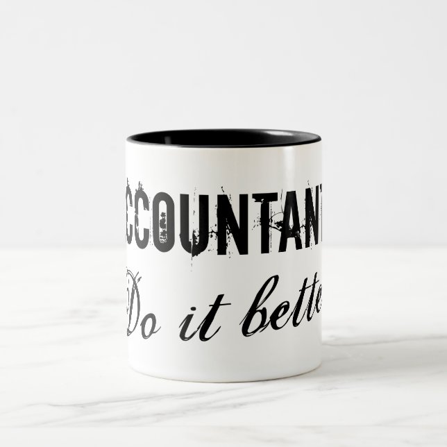 Buchhalter verbessert es - Büro Humorgeschenkidee Zweifarbige Tasse (Mittel)