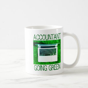 Buchhalter wird grünes T-Shirt  Kaffeetasse