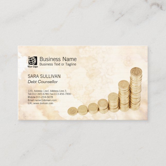 Buchhaltergeldstapler Visitenkarte (Vorderseite)