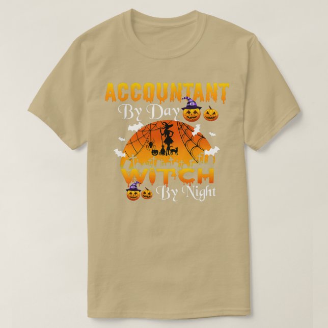 Buchhalterin bei Day Hexe by Night-Buchhalterin Ha T-Shirt (Design vorne)