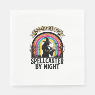Buchhalterin Hexe Retro Halloween Buchhaltungsdesi Serviette