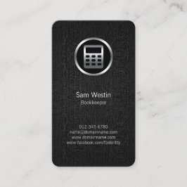 Buchhalterrechner Black Grunge Business Card Visitenkarte
