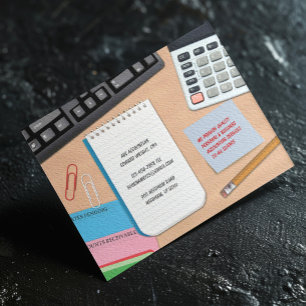 Buchhaltungs-Postkarte Postkarte