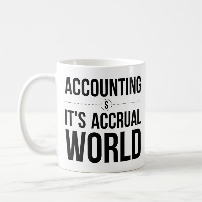 Buchhaltungs-Tasse ist es Kaffeetasse (Links)
