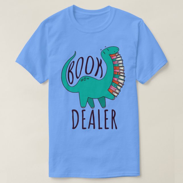 Buchhändler, Dinosaurier Reading T-Shirt (Design vorne)