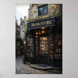 Buchhandlung Druck, Antike Bibliothek Druck, Buchl Poster