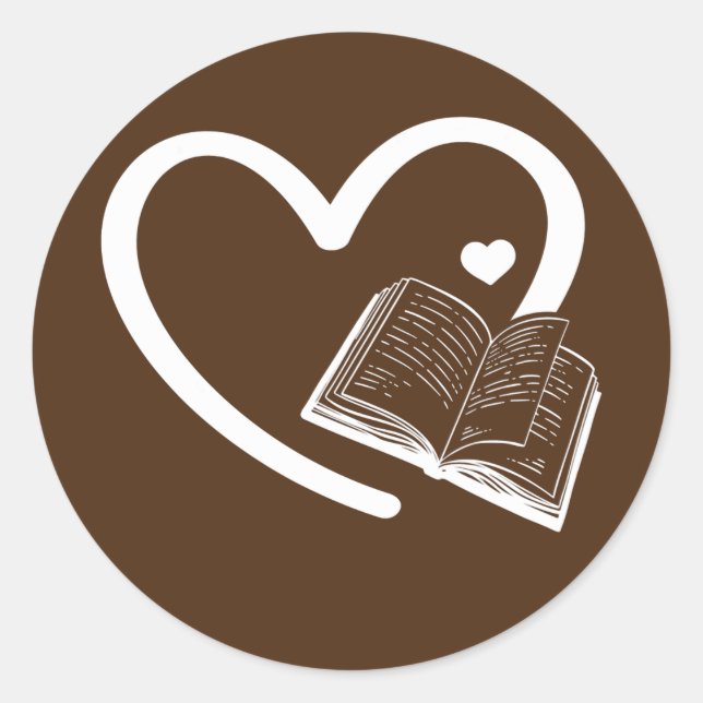 Buchherzen Buchwurm Buchvorlesung Buchvorlesung Lo Runder Aufkleber (Vorderseite)
