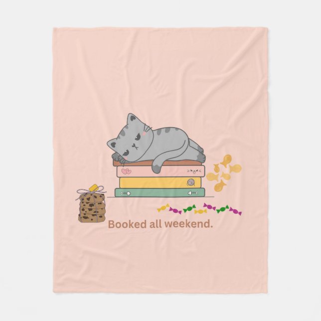 Buchkatze Fleecedecke (Vorderseite)