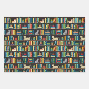 Buchkatze Lover Lesen Bibliothekar Autor Buchhandl Geschenkpapier Set