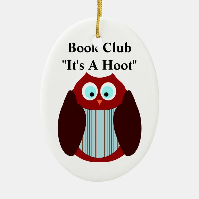 Buchklub entpackte Schüssel - Es ist ein Hoot Keramik Ornament (Vorne)