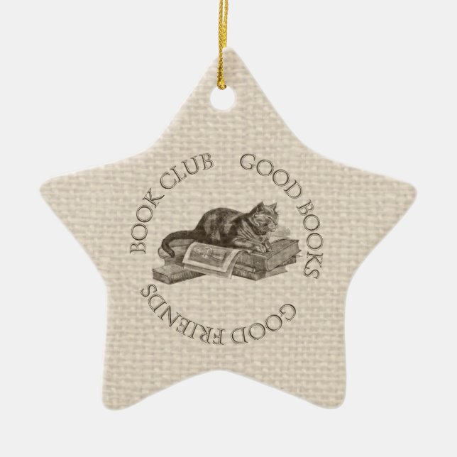 Buchklub - Gute Bücher - gute Freunde mit Cat Keramikornament (Vorne)