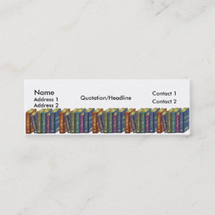 Buchladen-Geschäfts-dünne VisitenkarteBookmarkers Mini Visitenkarte
