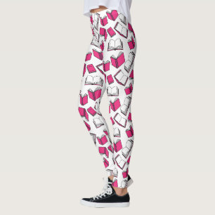 Buchleser Bibliothekar Autor Pink White Muster Leggings