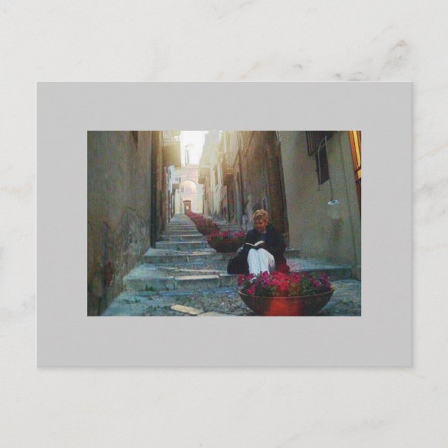 Buchleser in Cefalu Postkarte (Vorderseite)