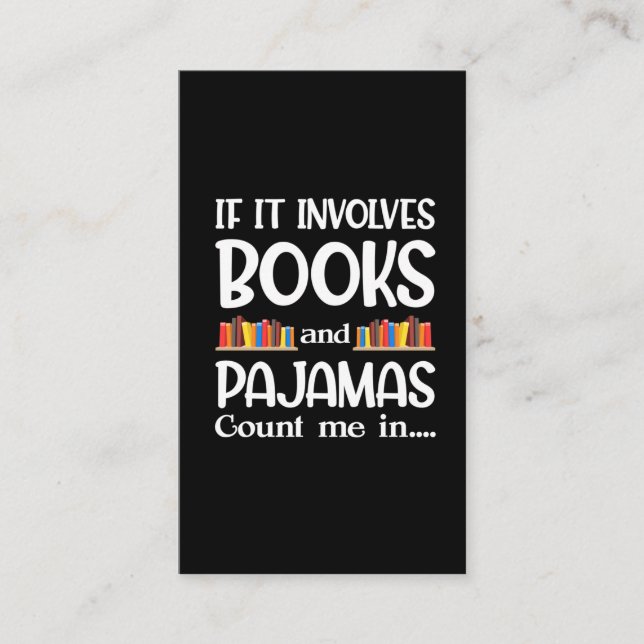 Buchleser Pajamas Buchwurm Funny Reading Visitenkarte (Vorderseite)