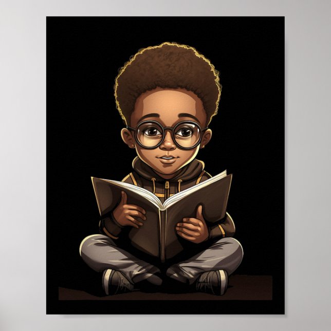 Buchlesung Afro American Reader Bookworm Poster (Vorne)