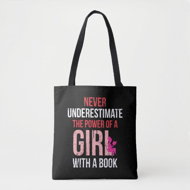 Buchlesung Girl Spaß Bookworter Frau Leserin Tasche (Vorderseite)
