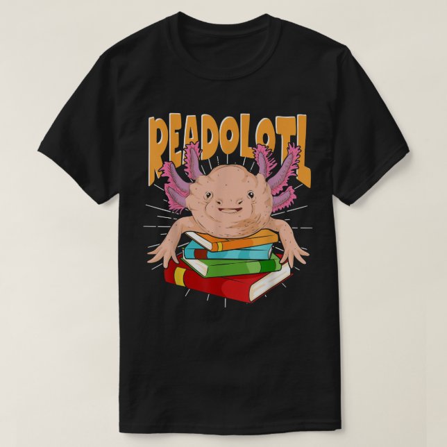 Buchlesung Salamander Readolotl Amphibienbuch T-Shirt (Design vorne)