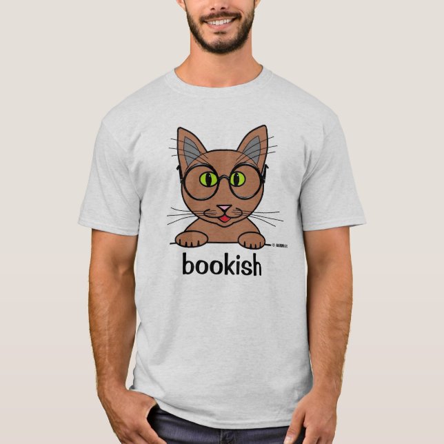 Buchliebende Studierende Brillentragende Katze Lus T-Shirt (Vorderseite)