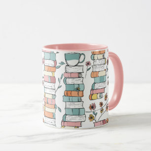 Buchliebhaber Bücher Pastellrosa Kaffeetasse