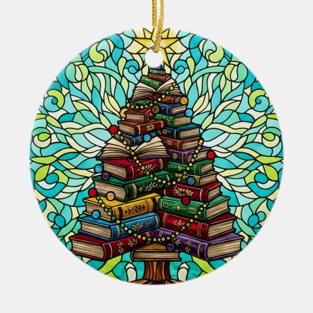 Buchliebhaber Buchten Weihnachtsbaum Ornament (Vorne)