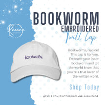 Buchliebhaber Buchwurm bestickt Twill Cap