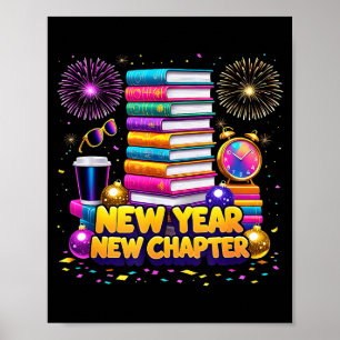 Buchliebhaber Frohes Neues Jahr Kapitel 2026 Büche Poster