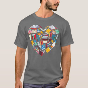 Buchliebhaber Herzform Leseklub Bibliothekar Bibli T-Shirt