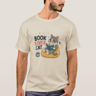 Buchliebhaber-Katze Niedlich Lesende Katzen-Buchwu T-Shirt