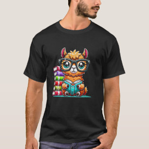 Buchliebhaber lesender Lama T-Shirt