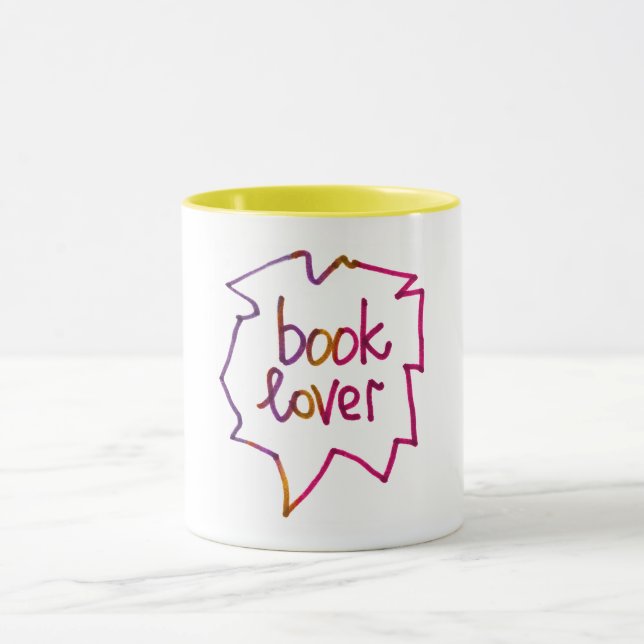 Buchliebhaber Text künstlerisch zeichnend Schrift Tasse (Zentrum)