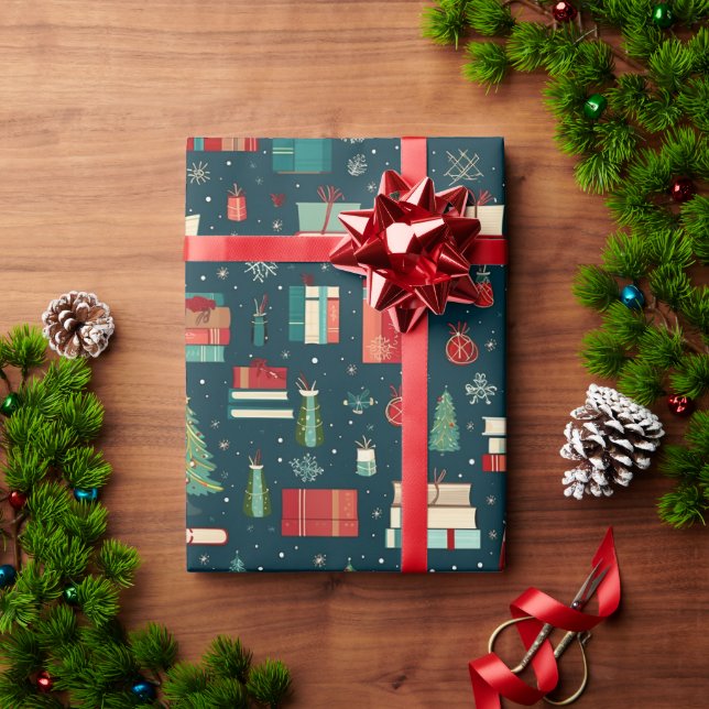Buchliebhaber Traumhaft Weihnachten Geschenkpapier (Feiertagsgeschenk)