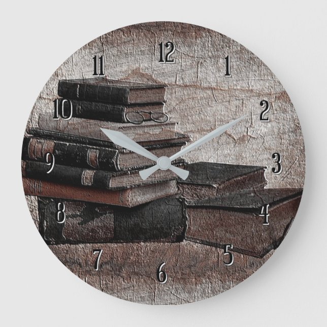 Buchliebhaber Vintage Uhr (Vorderseite)