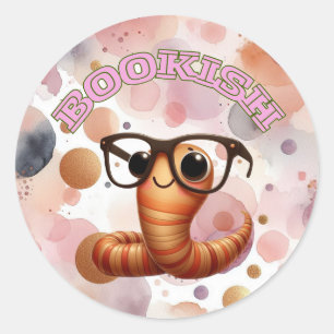 Buchliebhaber-Wurm-whimsischer Aufkleber