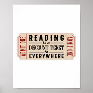 Buchliteratur Lesen ist ein Ermäßigungsticket für Poster