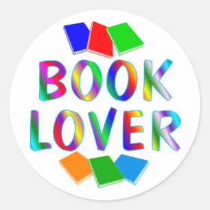BUCHLover Runder Aufkleber