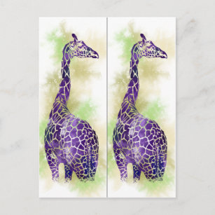 Buchmarkierungen für Wasserfarben Giraffe Postkarte